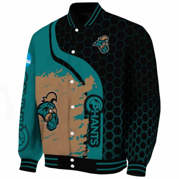 coastal carolina chanticleers hexagonal pattern green black jacket best selling