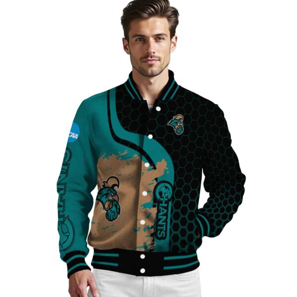 coastal carolina chanticleers hexagonal pattern green black jacket high quality