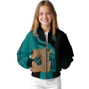 coastal carolina chanticleers hexagonal pattern green black jacket top rated
