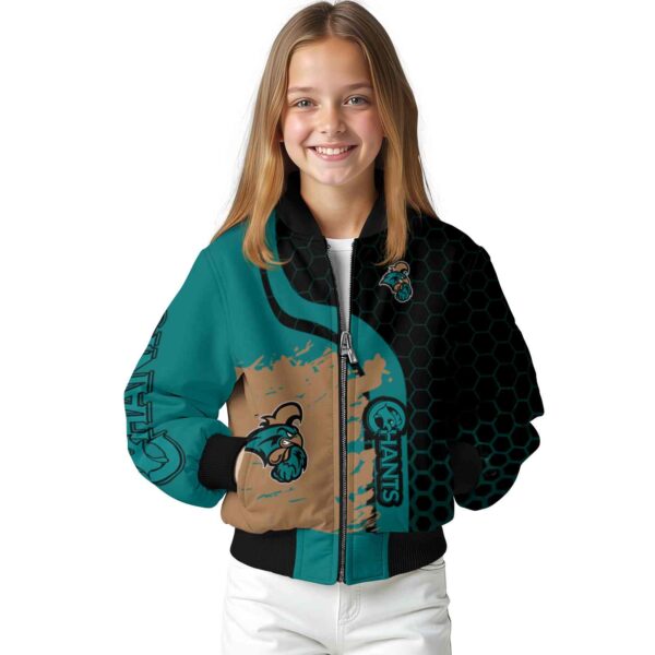 coastal carolina chanticleers hexagonal pattern green black jacket top rated
