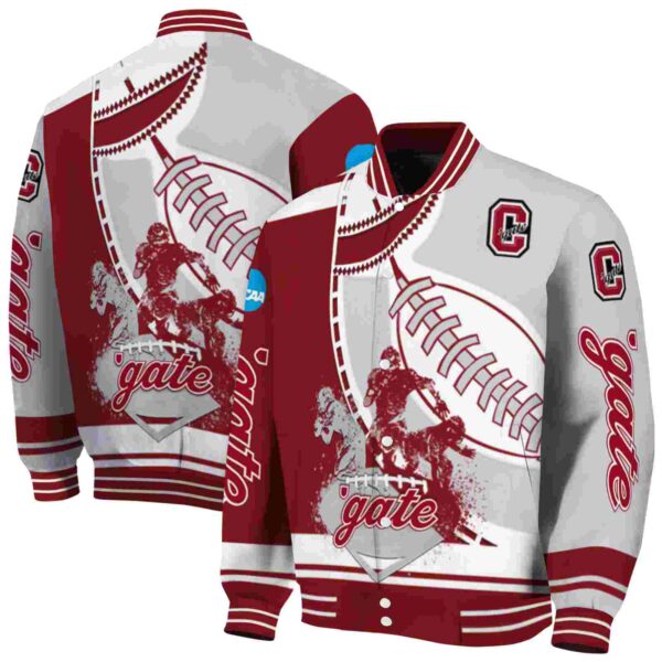 colgate raiders baseball stitching gray white jacket fashion forward