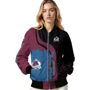 colorado avalanche hexagonal pattern burgundy black jacket latest model