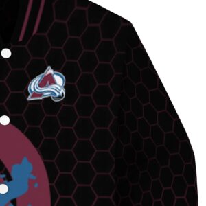 colorado avalanche hexagonal pattern burgundy black jacket premium grade
