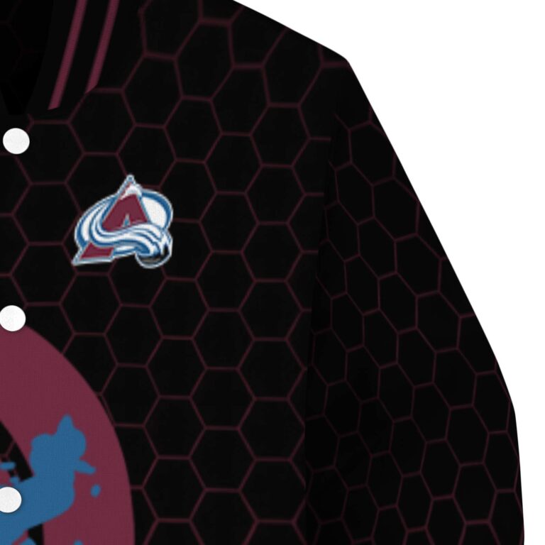 colorado avalanche hexagonal pattern burgundy black jacket premium grade