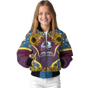 colorado avalanche sunflower bloom burgundy yellow jacket top rated