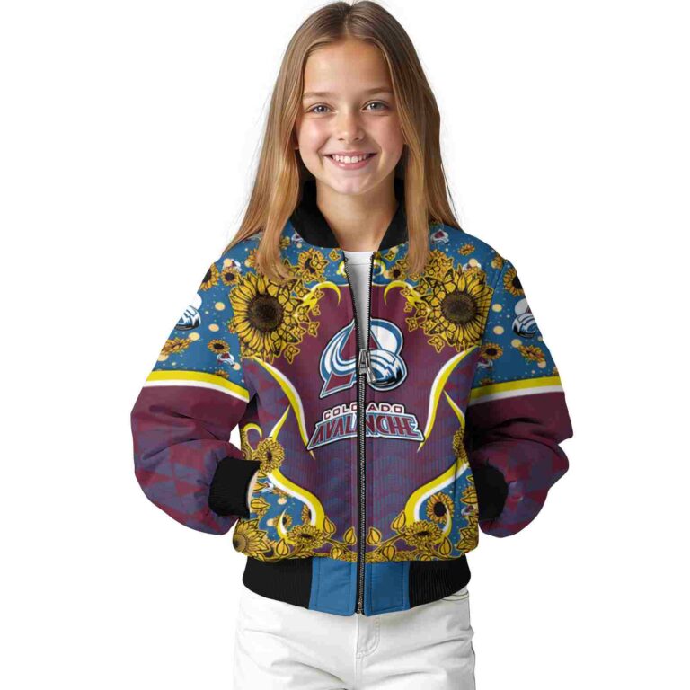 colorado avalanche sunflower bloom burgundy yellow jacket top rated
