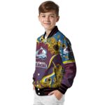 colorado avalanche sunflower bloom burgundy yellow jacket best selling