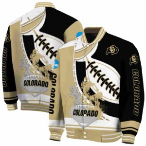 colorado buffaloes baseball stitching black white jacket fashion forward
