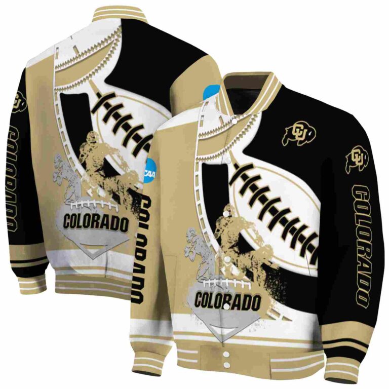 colorado buffaloes baseball stitching black white jacket fashion forward