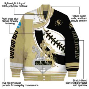 colorado buffaloes baseball stitching black white jacket new arrival