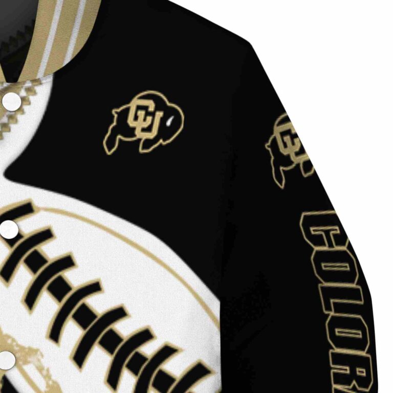 colorado buffaloes baseball stitching black white jacket premium grade
