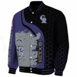 colorado rockies hexagonal pattern blue black jacket best selling