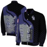 colorado rockies hexagonal pattern blue black jacket best selling