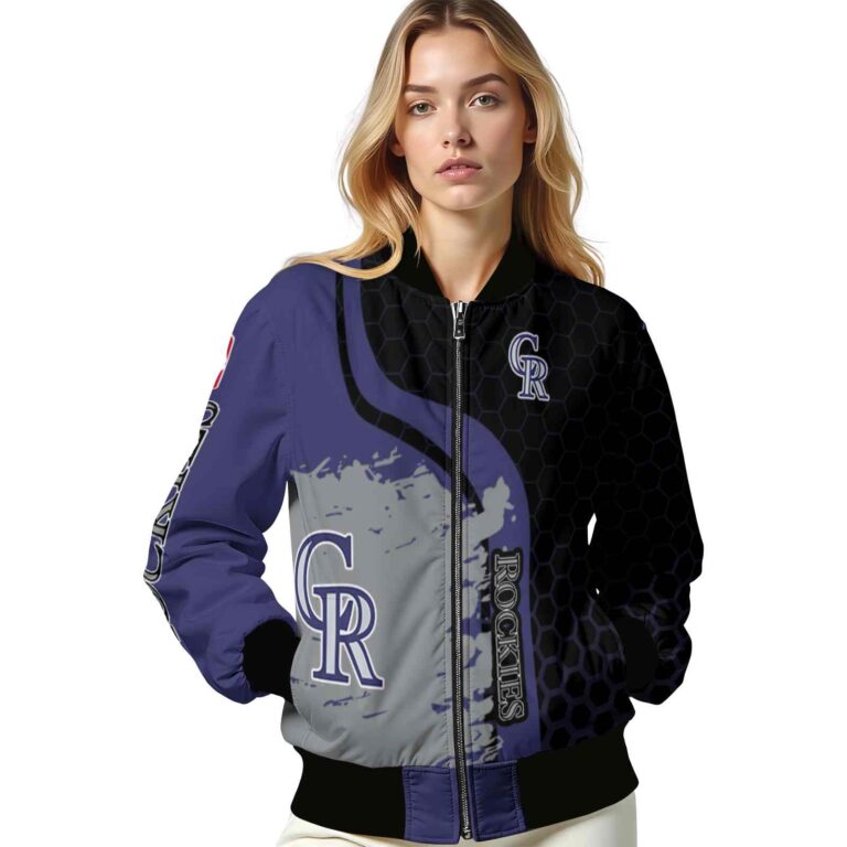 colorado rockies hexagonal pattern blue black jacket latest model