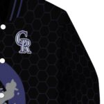 colorado rockies hexagonal pattern blue black jacket best selling