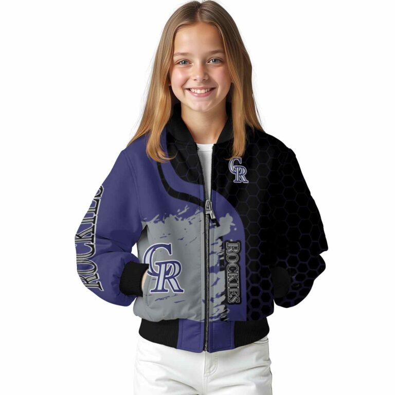 colorado rockies hexagonal pattern blue black jacket top rated