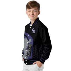 colorado rockies hexagonal pattern blue black jacket trendy