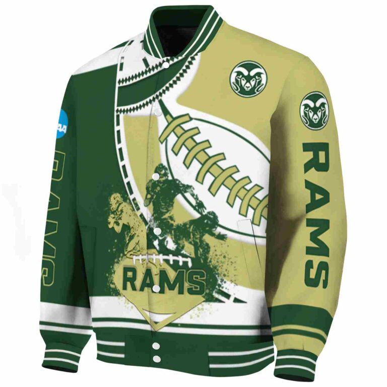 colorado state rams baseball stitching gold white jacket best selling