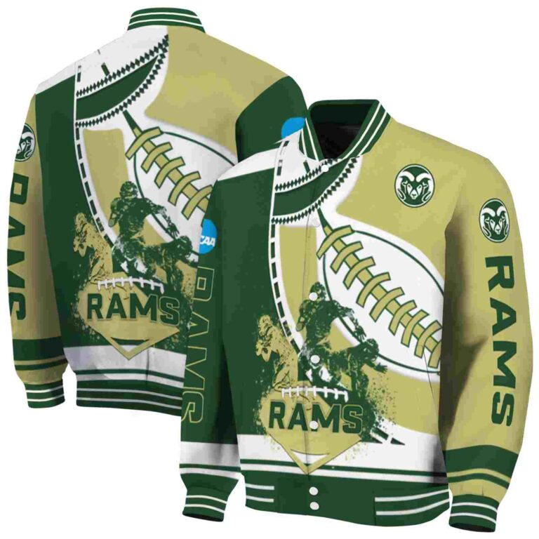 colorado state rams baseball stitching gold white jacket fashion forward