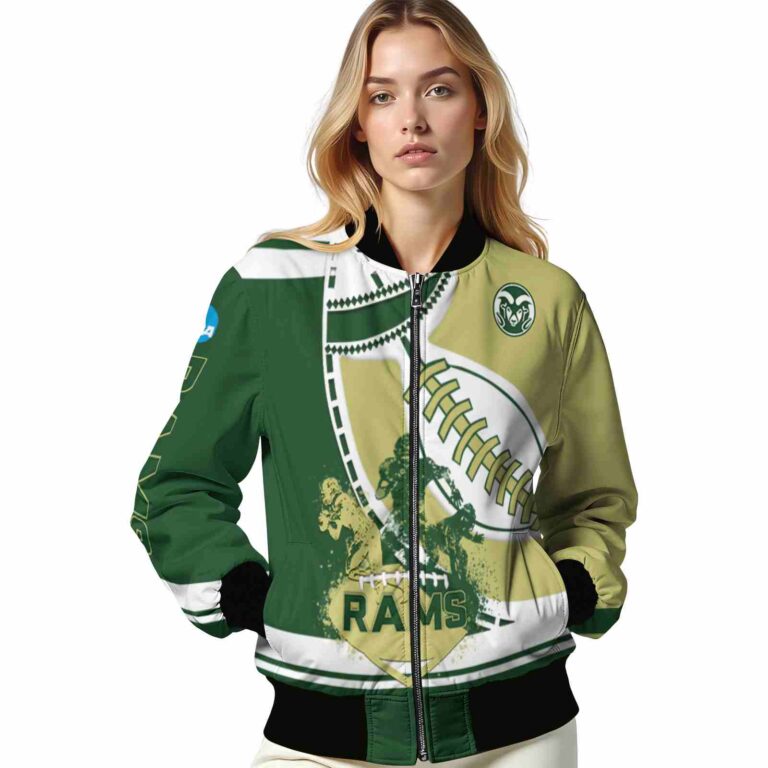 colorado state rams baseball stitching gold white jacket latest model