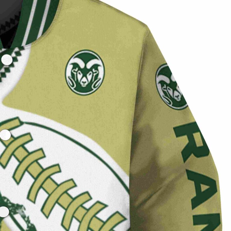 colorado state rams baseball stitching gold white jacket premium grade