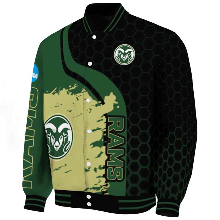 colorado state rams hexagonal pattern green black jacket best selling
