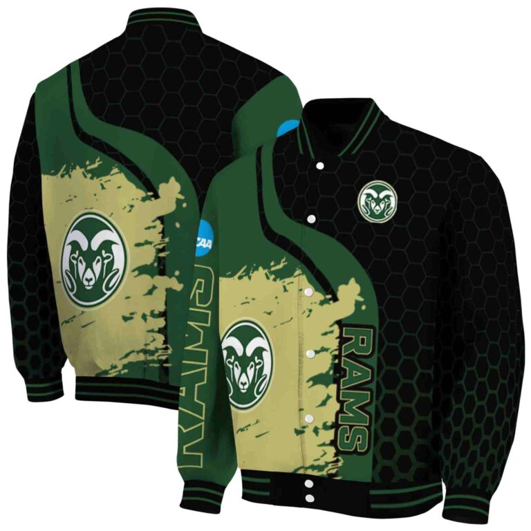 colorado state rams hexagonal pattern green black jacket fashion forward