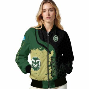 colorado state rams hexagonal pattern green black jacket latest model