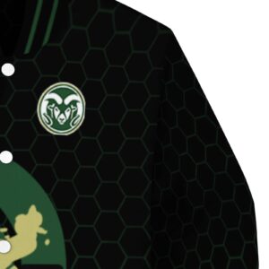 colorado state rams hexagonal pattern green black jacket premium grade