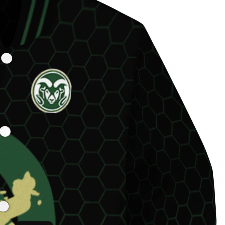 colorado state rams hexagonal pattern green black jacket premium grade