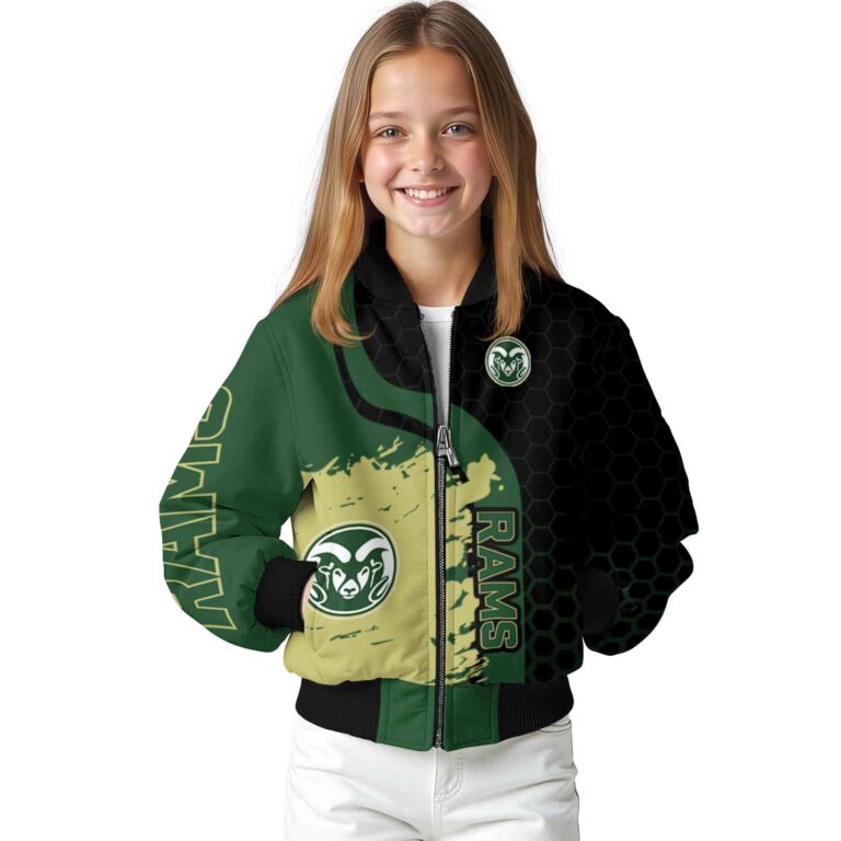 colorado state rams hexagonal pattern green black jacket top rated