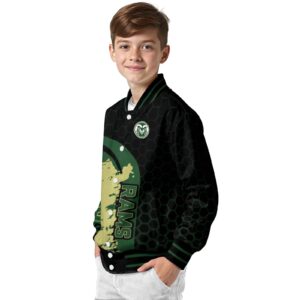 colorado state rams hexagonal pattern green black jacket trendy