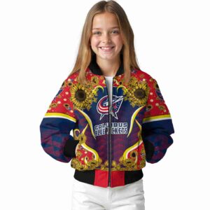 columbus blue jackets sunflower bloom navy blue yellow jacket top rated