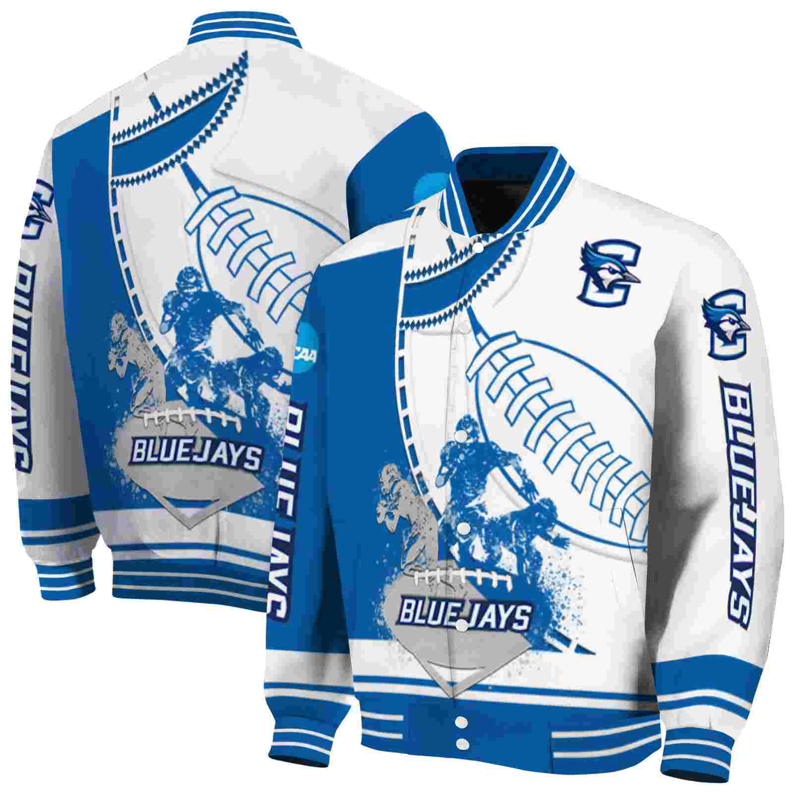 creighton bluejays baseball stitching white jacket fashion forward creighton bluejays baseball stitching white jacket fashion forward
