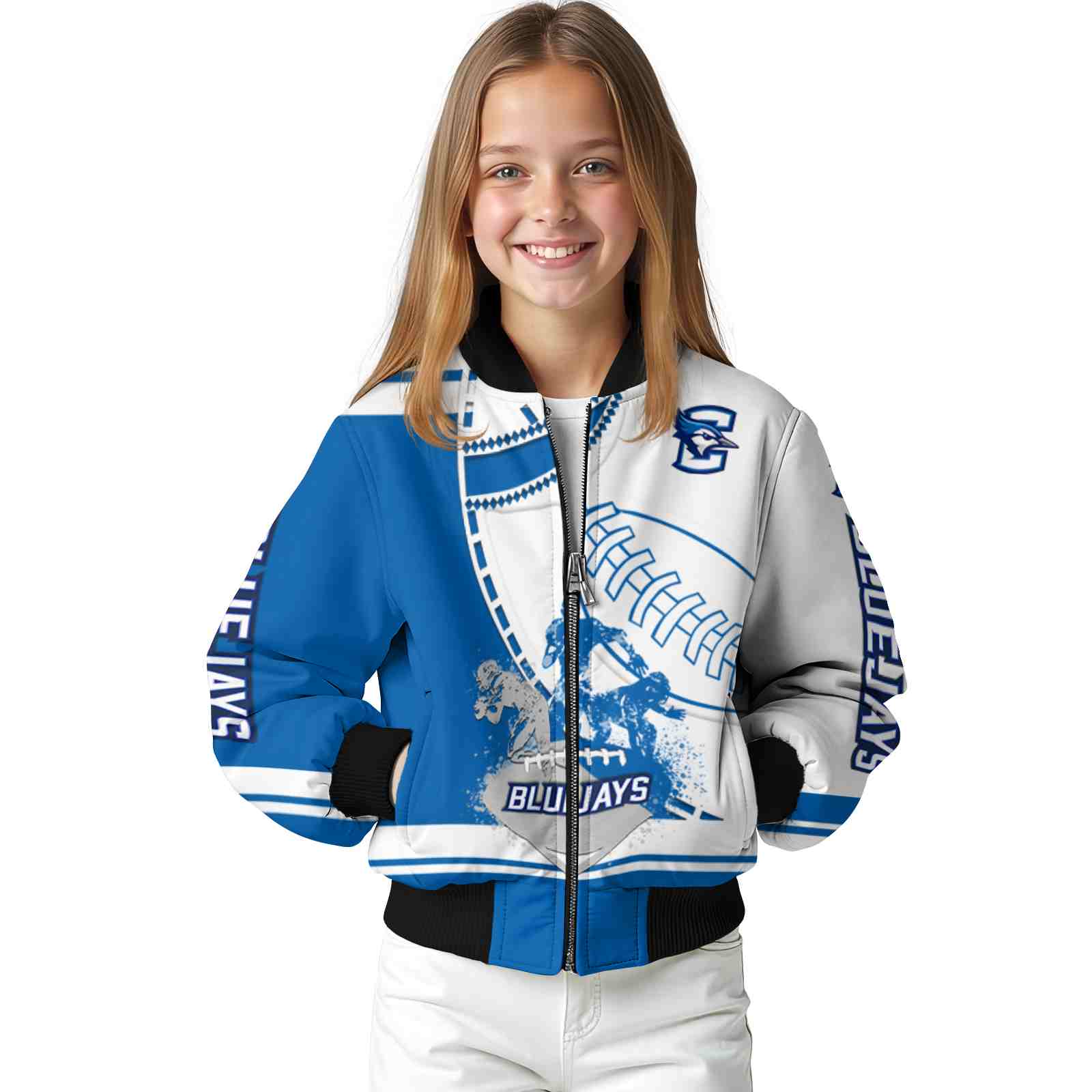 creighton bluejays baseball stitching white jacket top rated creighton bluejays baseball stitching white jacket top rated