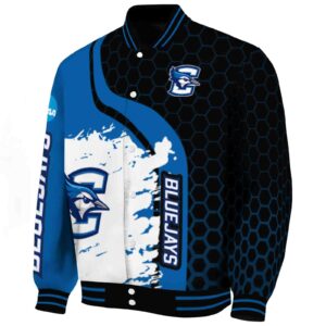 creighton bluejays hexagonal pattern blue black jacket best selling