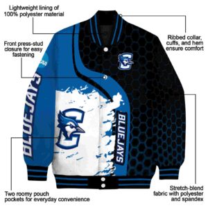 creighton bluejays hexagonal pattern blue black jacket new arrival