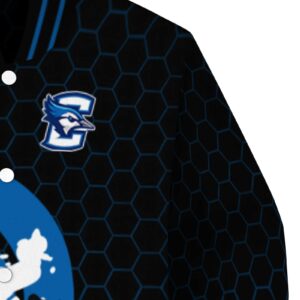 creighton bluejays hexagonal pattern blue black jacket premium grade
