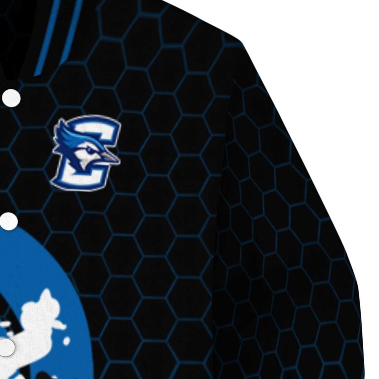 creighton bluejays hexagonal pattern blue black jacket premium grade