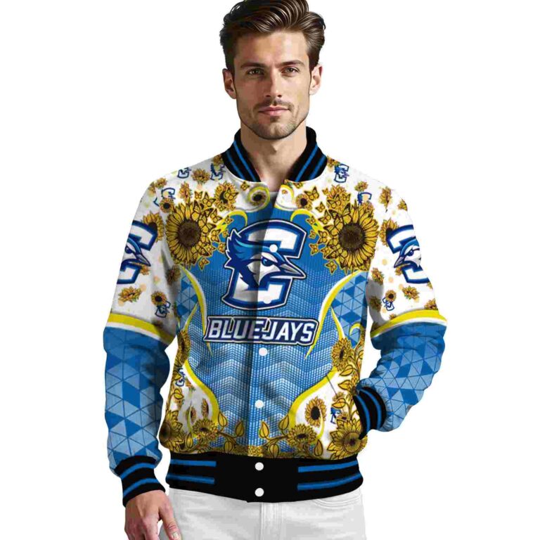 creighton bluejays sunflower bloom blue yellow jacket high quality