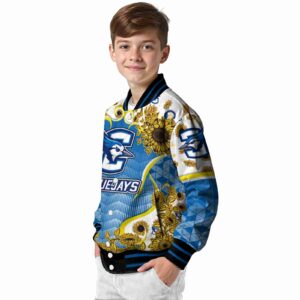creighton bluejays sunflower bloom blue yellow jacket trendy