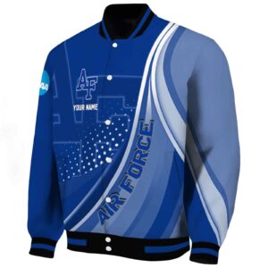 custom air force falcons wave patterns blue jacket best selling