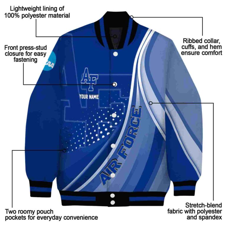 custom air force falcons wave patterns blue jacket new arrival