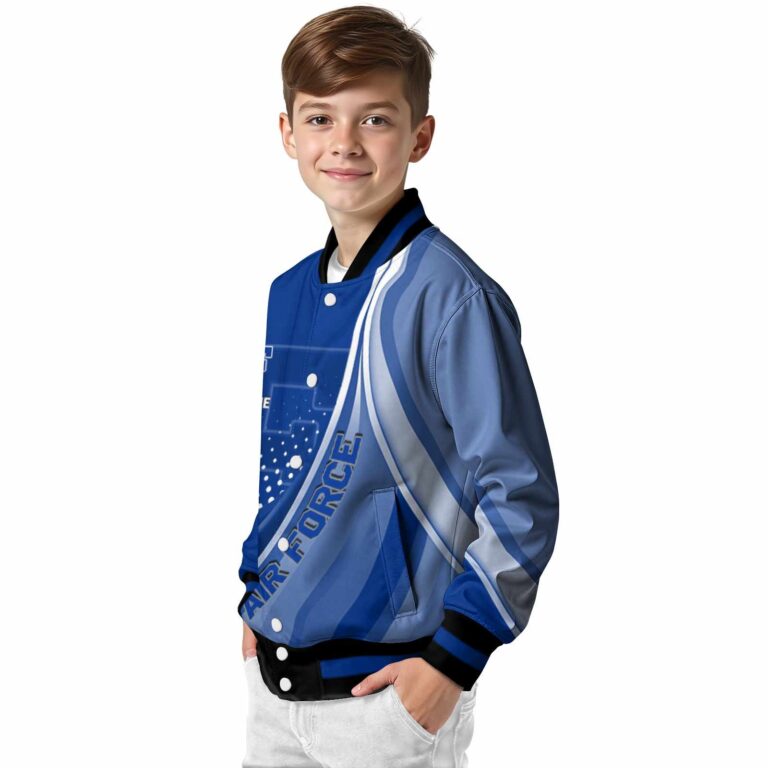 custom air force falcons wave patterns blue jacket trendy