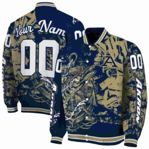 custom akron zips fishing art blue jacket fashion forward