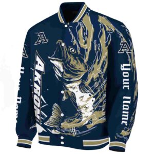 custom akron zips fishing passion blue white jacket best selling