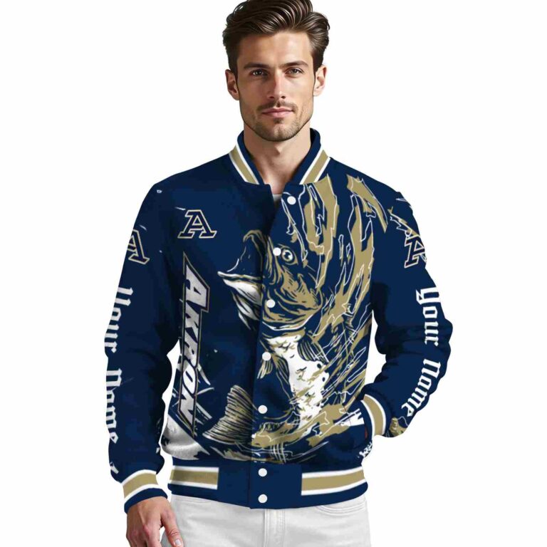 custom akron zips fishing passion blue white jacket high quality
