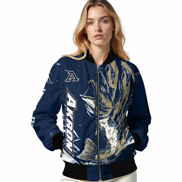 custom akron zips fishing passion blue white jacket latest model