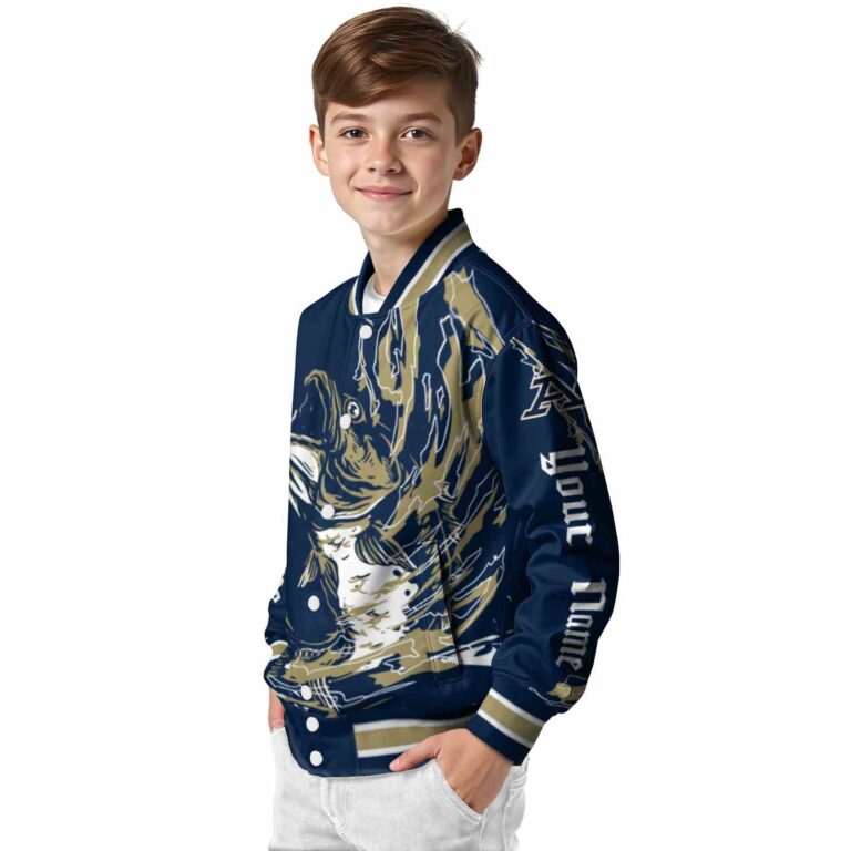 custom akron zips fishing passion blue white jacket trendy