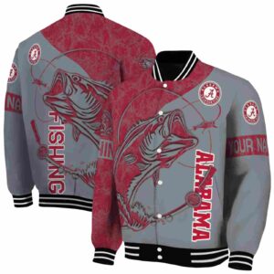 custom alabama crimson tide fishing rod gray jacket fashion forward